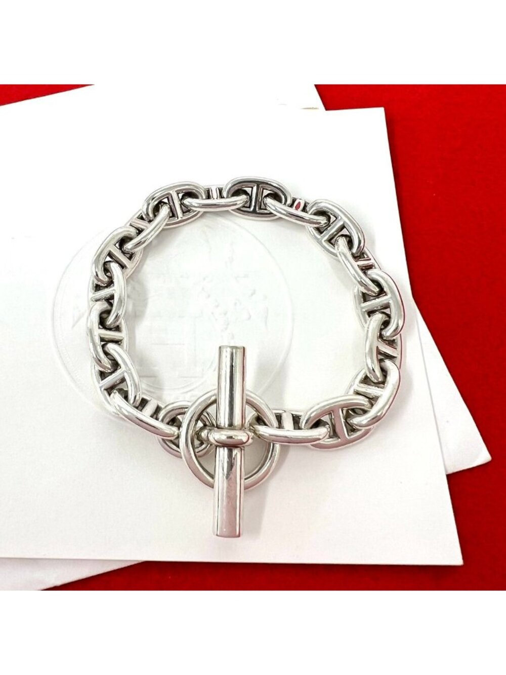 Hermes Chaine D'ancre MM 17 Links Bracelet 925 Sterling Silver